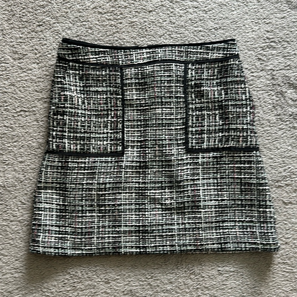 Loft Tweed and Black detail skirt